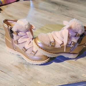 Dr. Scholl's Gold and Pink Boots with Metallic Detailing